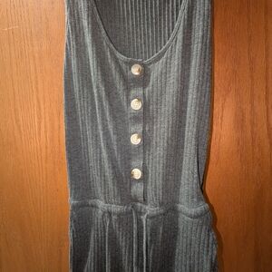 Fashion Nova Gray Ribbed Jumpsuit